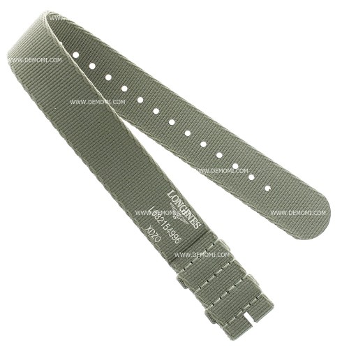 Longines Cinturino L682154996 Tessuto NATO Verde 18 mm  L2.819.4 Heritage Military