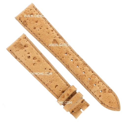 Cinturino Sartoriale Struzzo Marrone Miele Opaco 20/16 mm B37B.  Impuntura su  fibba.