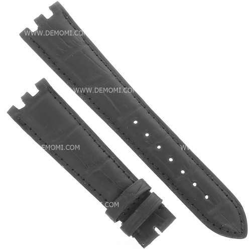 Longines Cinturino Alligatore Nero Opaco 20/16 mm Per Dolce Vita Rotondo pretagliato.