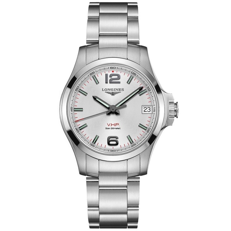 LONGINES CONQUEST VHP L3.316.4.76.6 Quarzo 36 mm Argentè Bracciale Acciaio
