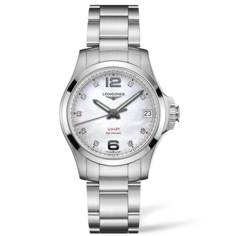 LONGINES CONQUEST VHP L3.316.4.87.6 misura 36 mm Argentè al Quarzo