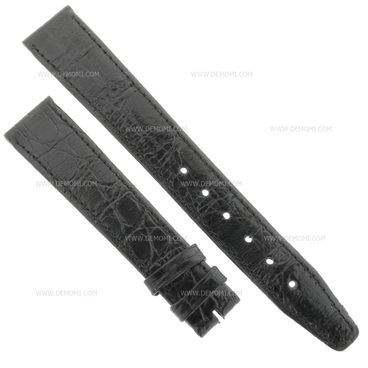 Zenith Cinturino Coccodrillo Nero 16/14 mm cucito piatto spessore 2,5/3 mm lunghezza 75/114 mm