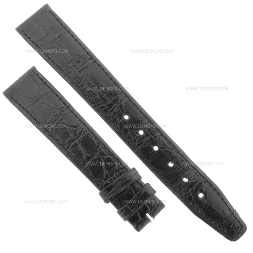 Zenith Cinturino Coccodrillo Nero 16/14 mm cucito piatto spessore 2,5/3 mm lunghezza 75/114 mm