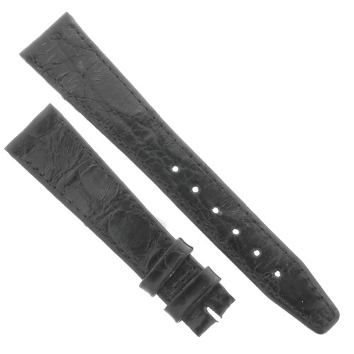 Zenith Cinturino Coccodrillo Nero 18/14 mm cucito piatto spessore 2,5/3 mm lunghezza 75/114 mm      
