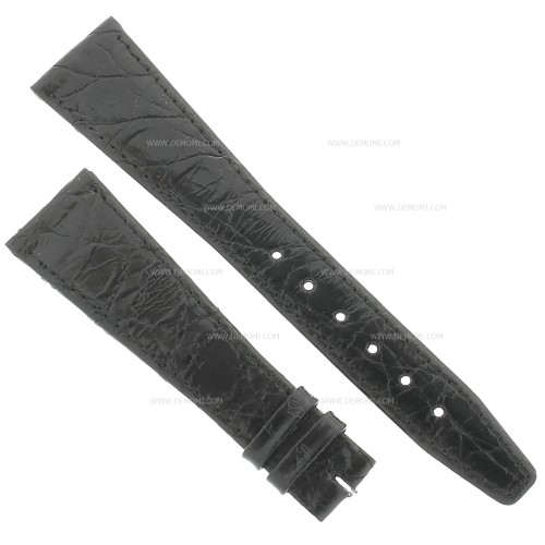 Zenith Cinturino Coccodrillo Nero 20/14 mm cucito piatto spessore 2,5/3 mm lunghezza 75/112 mm