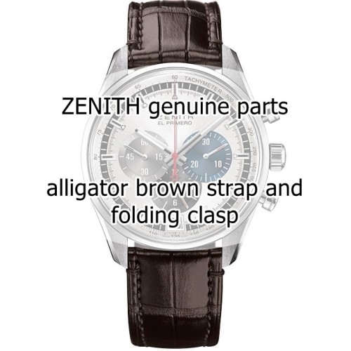 Zenith Cinturino 27.00.2118.C494 FDA Alligatore Marrone opaco 21/18 mm chiusura déployante