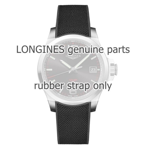 Longines Cinturino Caucciù nero 21/19 mm Hydroconquest Ceramica L3.781.4 e simili