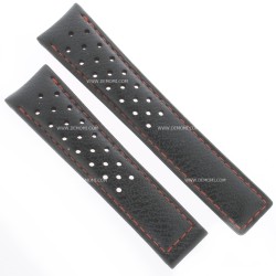 Tag Heuer Cinturino Carrera Pelle FC6429  Nero/rosso misure 20/18 mm