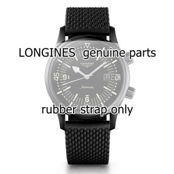 Longines Cinturino Caucciù Nero 22/19 mm per Heritage Legend Diver 2
