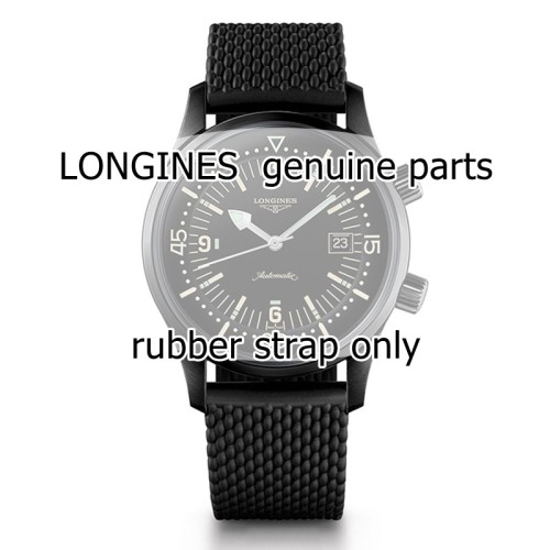 Longines Cinturino Caucciù Nero 22/19 mm per Heritage Legend Diver