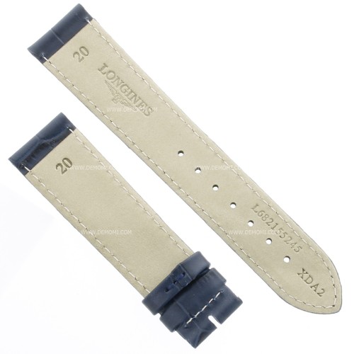 Longines Cinturino Stampa Alligatore BLU 20/18 mm - blue calfskin strap