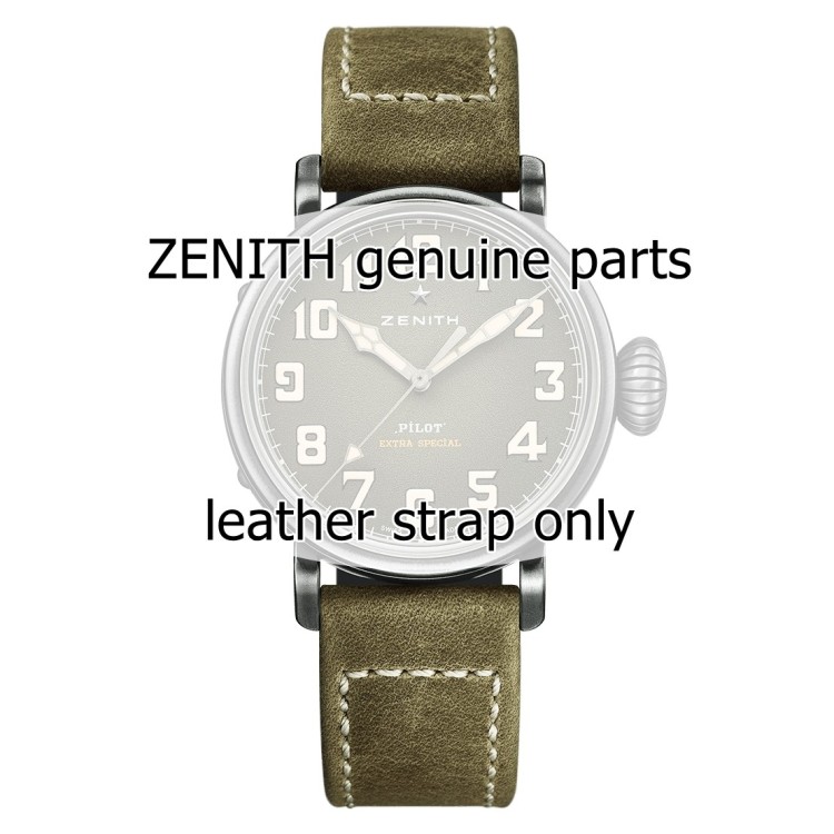 Zenith Cinturino 27.00.2018.800 Pelle Nubuck verde oily con interno in Caucciù 20/18 mm per orologio Type 20