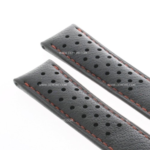 Tag Heuer Cinturino Carrera Pelle FC6429  Nero/rosso misure 20/18 mm
