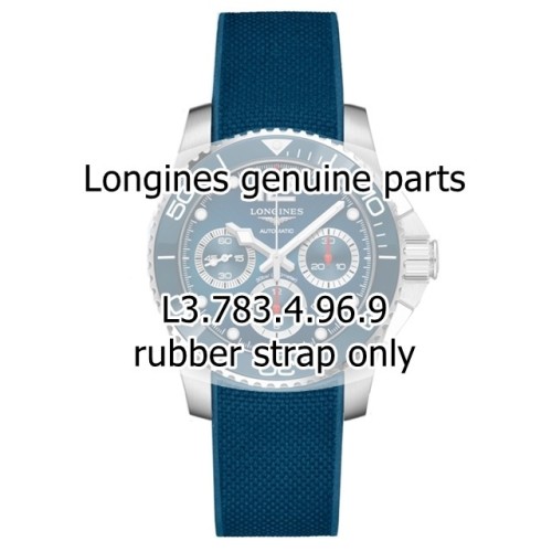 Longines Cinturino Caucciù Blu 21/19 mm Hydroconquest Ceramic L3.783.4 Cronografo