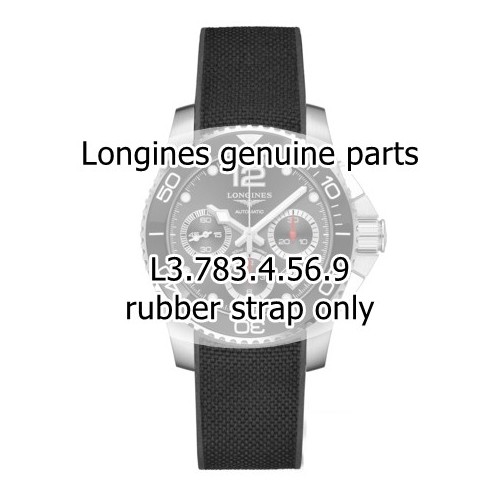 Longines Cinturino Caucciù Nero 21/19 mm Hydroconquest Ceramic L3.783.4 Cronografo
