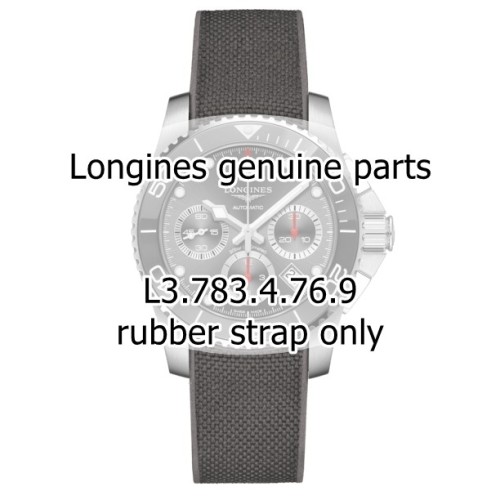 Longines Cinturino Caucciù Grigio 21/19 mm Hydroconquest Ceramic L3.783.4 Cronografo