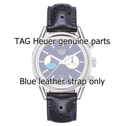 Tag Heuer Cinturino Pelle FC6350 martellata Blu 19/18 per Carrera