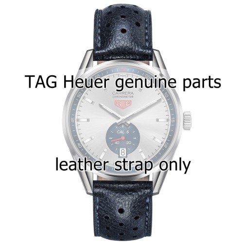 Tag Heuer Cinturino Carrera Pelle FC6350 martellata Blu 19/18 mm