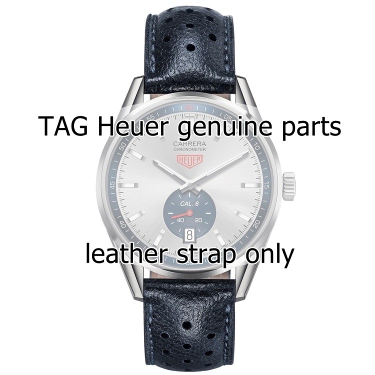 	Tag Heuer Cinturino Carrera FC6350 FDA2 Pelle martellata Blu 19/18