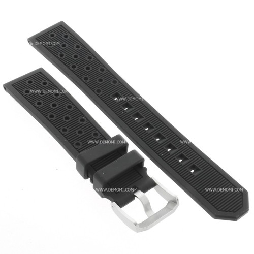 Tag Heuer Cinturino Caucciù FT8023 BT0725 Nero Forato con Fibbia ardiglione. 20/18 mm