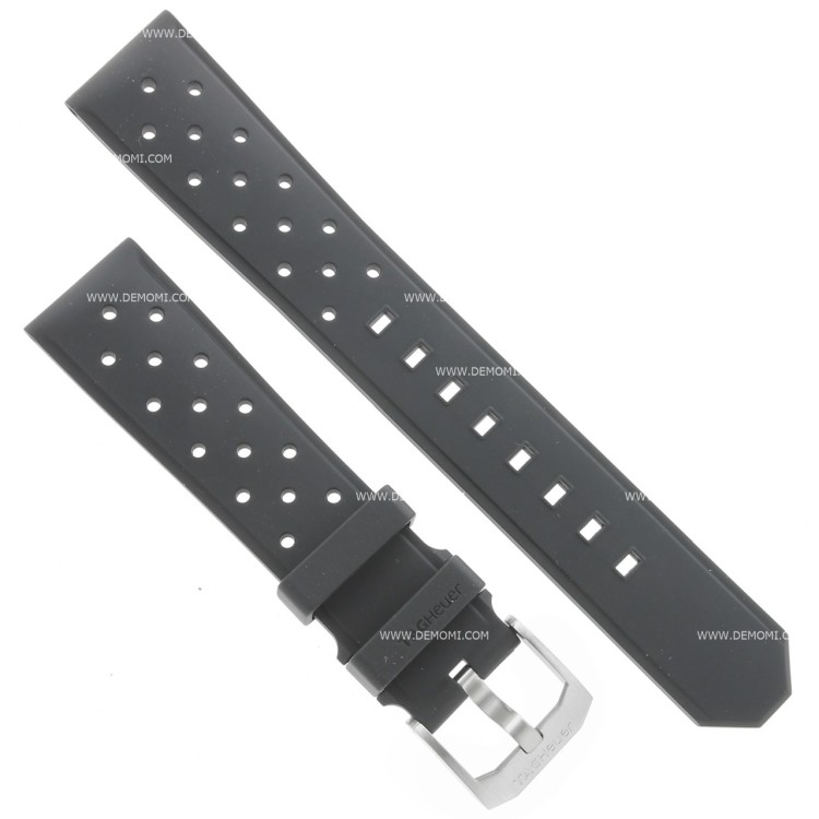 Tag Heuer Cinturino Caucciù FT8024 Nero con Fibbia ardiglione  22/20 mm