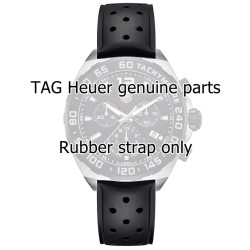 Tag Heuer Cinturino Caucciù Forato FT8024 Liscio Nero per Fibbia ardiglione  22 / 20 mm 2