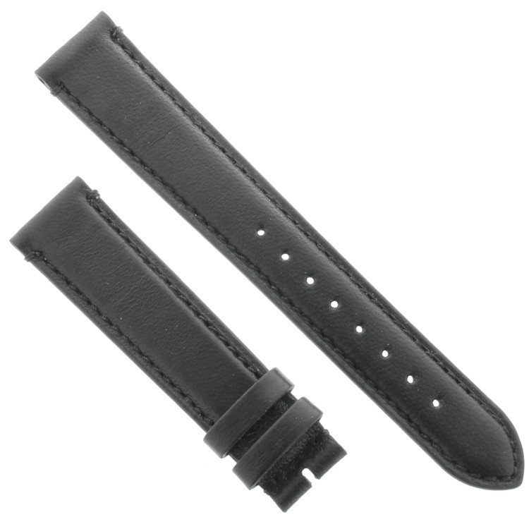 Cinturino Agnello Cucito a Mano Nero opaco 18/16 mm classico