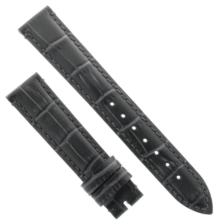 	Cinturino Cucito a Mano Stampa Alligatore Nero opaco 18/16 mm classico