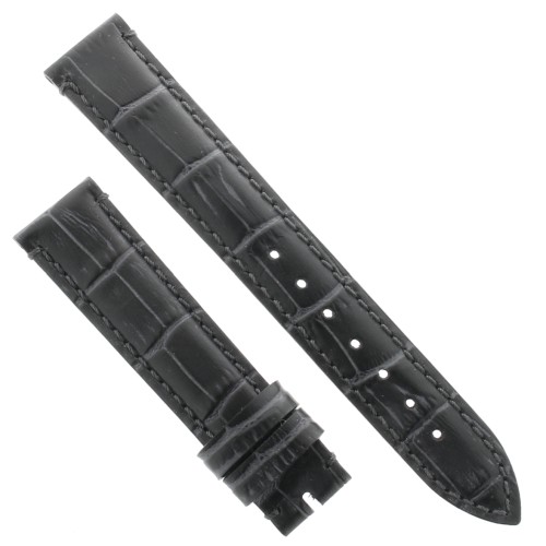 Cinturino Cucito a Mano Stampa Alligatore Nero opaco 18/16 mm classico