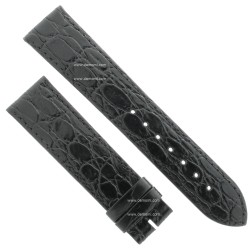 Longines Cinturino Stampa Coccodrillo Nero Lucido 20/18 mm