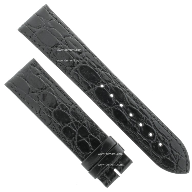 Longines Cinturino Stampa Coccodrillo Nero Lucido 20/18 mm
