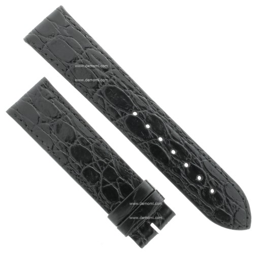 Longines Cinturino Stampa Coccodrillo Nero Lucido 20/18 mm