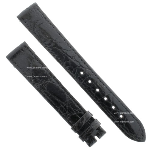 Zenith Cinturino Coccodrillo Nero 16/14 mm cucito piatto spessore 2,5/3 mm lunghezza 80/115 mm