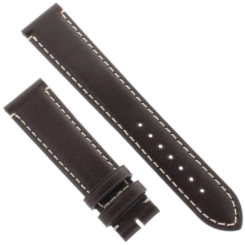 Cinturino Pelle Vitello Marrone Moka 18/16 mm B35B classico cucitura chiara
