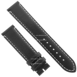 Cinturino Pelle Vitello Nero 18/16 mm B35B classico cucitura chiara