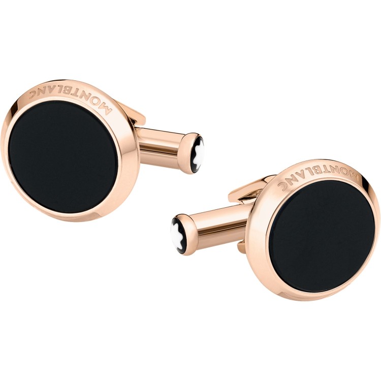 MONTBLANC Gemelli Polsini 116663 Acciaio PVD Rosa  e Onice.