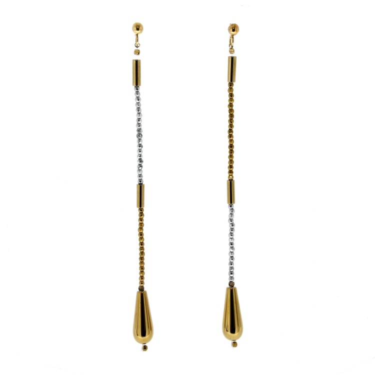Orecchini lunghi Ematite Argento cod 311
