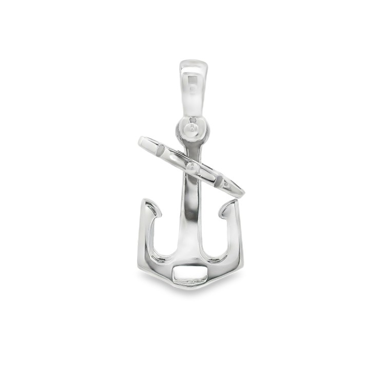 Pendente Ancora Smalto misure 14,5  x 11 x 1,3  mm Oro Bianco 18 kt 1,9 gr