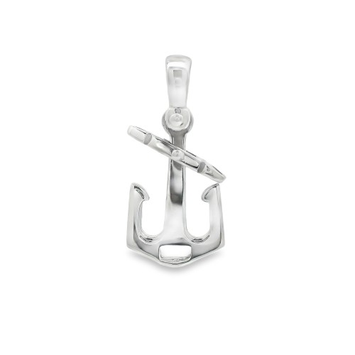Pendente Ancora Smalto misure 14,5  x 11 x 1,3  mm Oro Bianco 18 kt 1,9 gr