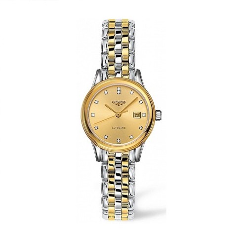 LONGINES Classico FLAGSHIP L4.374.3.37.7 Automatico 30 mm acciaio e PVD indici brill