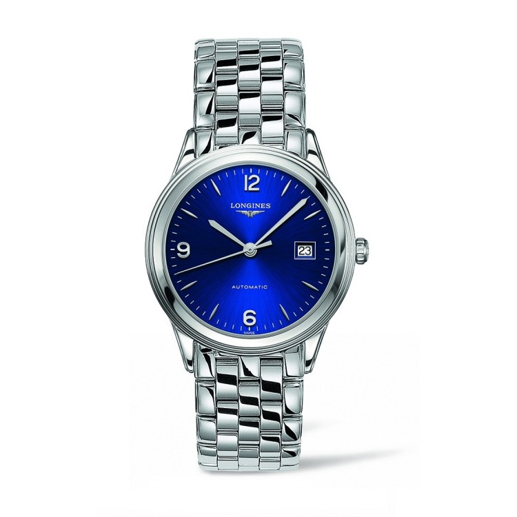 LONGINES Classico FLAGSHIP L4.874.4.96.6 Automatico acciaio bracciale quadrante blu 38,5 mm