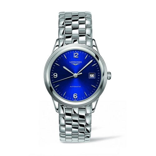 LONGINES Classico FLAGSHIP L4.874.4.96.6 Automatico acciaio bracciale quadrante blu 38,5 mm