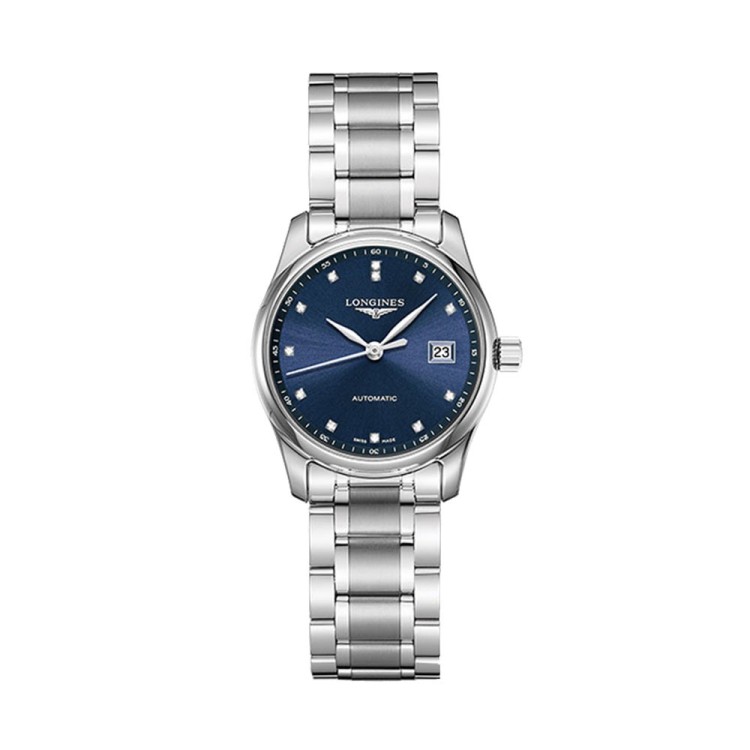 LONGINES MASTER COLLECTION L2.257.4.97.6 Automatico 29 mm bracciale acciaio quadrante blu con indici in brillanti
