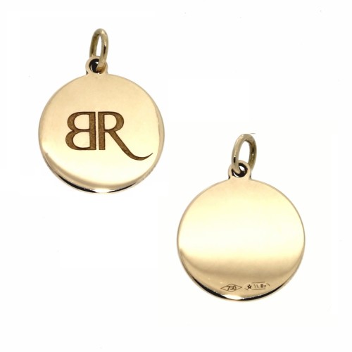 Medaglia Rotonda Lucida Incisa a scelta diametro 16 mm Oro 18 kt 2 gr