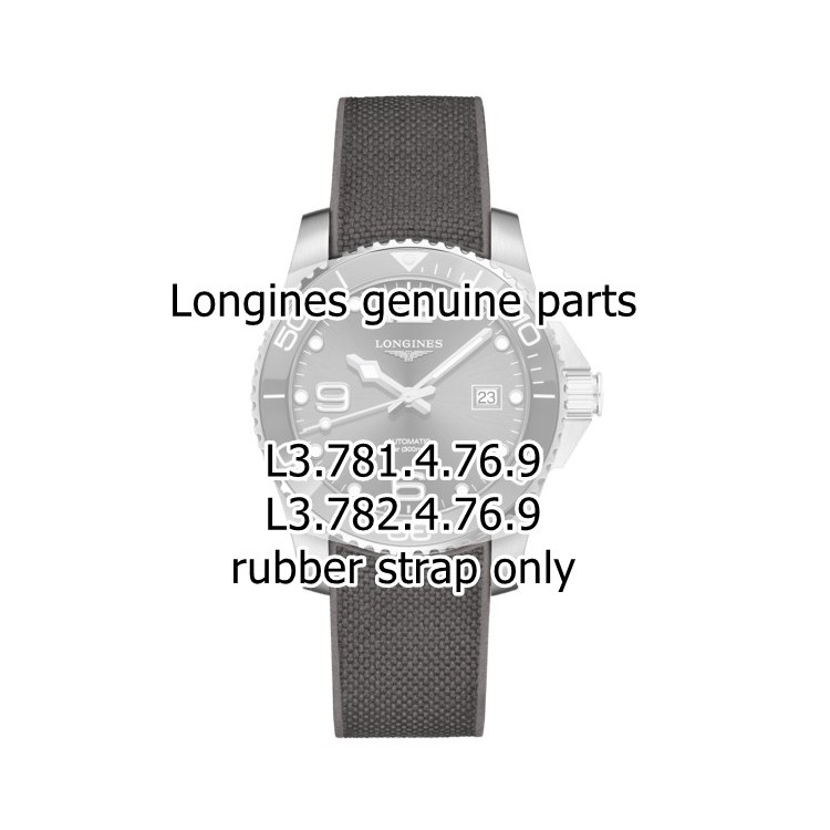 Longines Cinturino Caucciù Grigio FDA 21/19 mm Hydroconquest Ceramic L3.781.4 , L3.782.4
