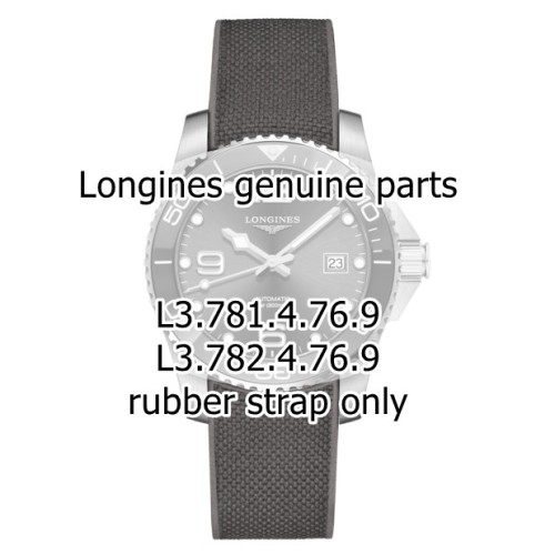 Longines Cinturino Caucciù Grigio FDA 21/19 mm Hydroconquest Ceramic L3.781.4 , L3.782.4