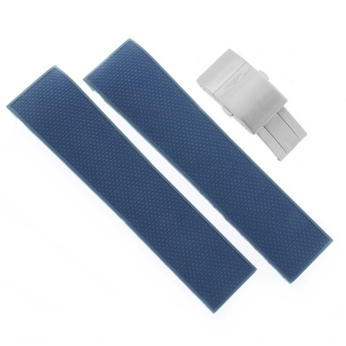 Longines Cinturino Caucciù Blu 21/19 mm FDA Hydroconquest Ceramic L3.783.4 Cronografo. Compresa chiusura dedicata