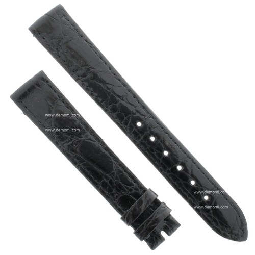 Zenith Cinturino Coccodrillo Nero 16/14 mm cucito piatto spessore 2,5/3 mm lunghezza 80/115 mm