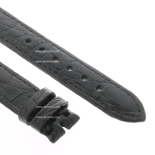 Zenith Cinturino Coccodrillo Nero 16/14 mm cucito piatto spessore 2,5/3 mm lunghezza 80/115 mm
