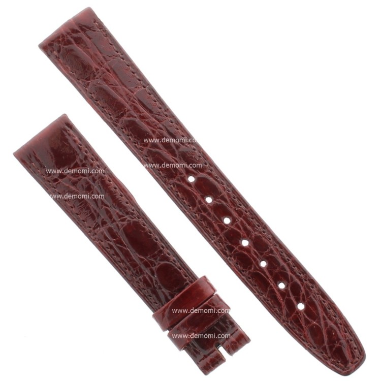 Zenith Cinturino Coccodrillo Rosso Bordeaux 16/14 mm cucito piatto spessore 2,5/3 mm lunghezza 75/115 mm